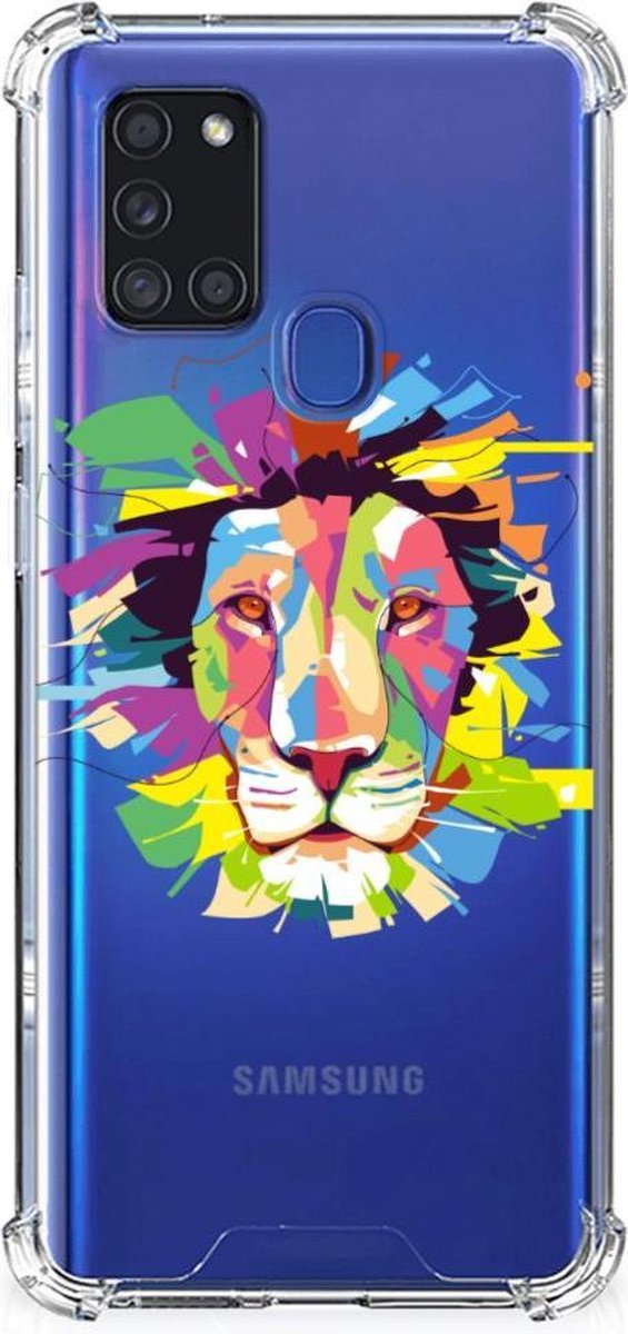Samsung Galaxy A21s Stevig Bumper Hoesje Lion Color