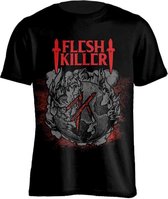 Fleshkiller Heren Tshirt -L- Red Logo Zwart