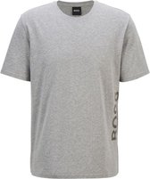 Hugo Boss T-shirt van stretchkatoen met verticaal logo grijs