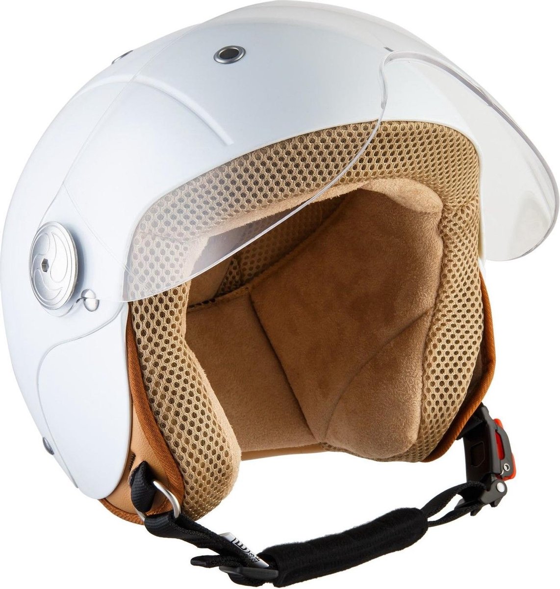 Motorhelm voor kinderen, meisjes en jongens, jethelm met vizier, scooterhelm, dinosaurushelm, bromfiets, fietshelm, snelsluiting, afneembaar, wasbaar, 48-55 cm, geel