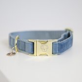 Kentucky Dogwear Hondenhalsband Velvet - Lichtblauw M - 36-52cm