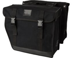 Fastrider Canvas Hybride 93 Dubbele Fietstas Zwart 41L - Afgeschuind - Waterafstotend Canvas - Reflecterend - Geschikt voor E-bike