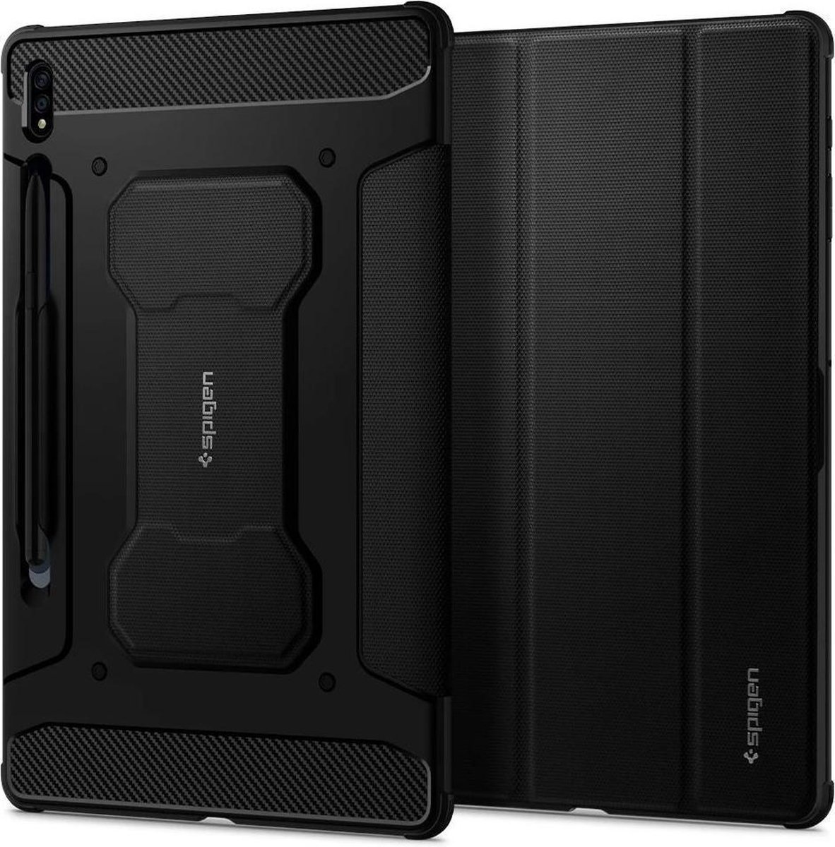 Spigen Rugged Armor Pro Samsung Galaxy Tab S7 Plus Hoes Zwart