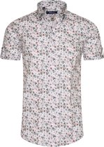 Ferlucci - Heren Korte Mouw Overhemd - Calabria - Flower Design - Groen