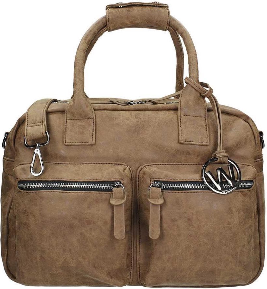 Wimona Alessia 1105 Schoudertas / Laptoptas - 15 inch - Taupe