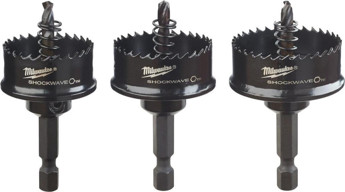Milwaukee 49224800 Shockwave 3 delig gatenzaag set 22 29 35mm