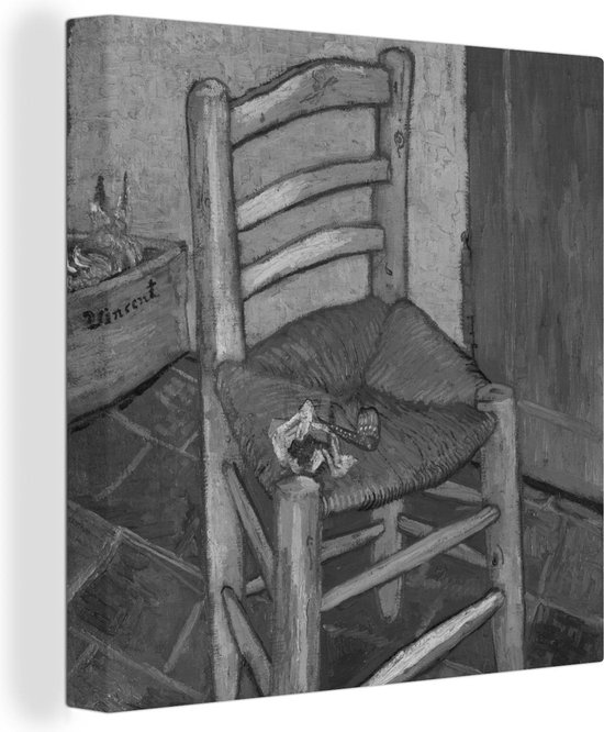Canvas Schilderij Van Gogh's Chair - Vincent van Gogh - 20x20 cm - Wanddecoratie
