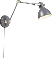QAZQA Dazzle - Moderne Wandlamp met flexarm voor binnen - 1 lichts - L 800 mm - Grijs - Woonkamer | Slaapkamer | Keuken