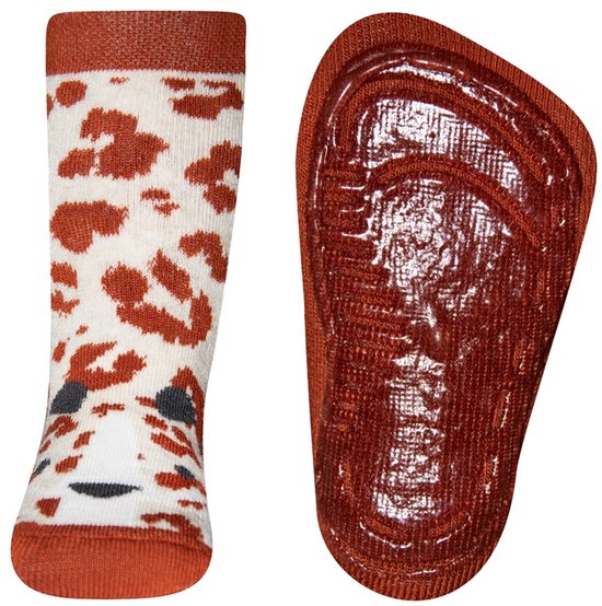 Ewers antislip sokken pantertje koper met beige