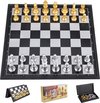 Afbeelding van het spelletje Schaakbord MET Schaakstukken - Zinaps schaakspel, opvouwbaar magnetisch schaakspel, high-end draagbaar schaakbord, reizen schaakbord spelen set, traditionele dame tactische strategie spel voor kinderen / volwassenen (25 x 25 cm)- (WK 02127)