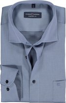 CASA MODA comfort fit overhemd - mouwlengte 72 cm - blauw twill - Strijkvrij - Boordmaat: 46