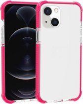 Vierhoekige schokbestendige TPU + acryl beschermhoes voor iPhone 13 (roze)
