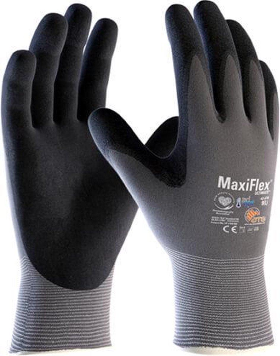 Maxiflex Retail allround montage werkhandschoenen ultimate ad-apt 42-874 - nitril foam-coating - maat M/8 - ATG Glove Solutions