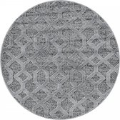 Modern laagpolig vloerkleed Pisa - grijs 4702 - rond - 200x200 cm