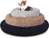 Hond Bed Super Zachte Kennel Ronde Pluizige Kat Huis Warm Comfortabel Slapen Kussen Mat Sofa Wasbare Puppy Pluche Lightgray S