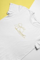 BTS V Signature T-Shirt for fans | Army Dynamite | Love Sign | Unisex Maat XL Wit