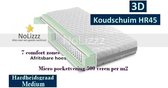 Aloe Vera - Eenpersoons Matras 3D MICROPOCKET HR45 KOUDSCHUIM 7 ZONE 23 CM - Gemiddeld ligcomfort - 90x200/23