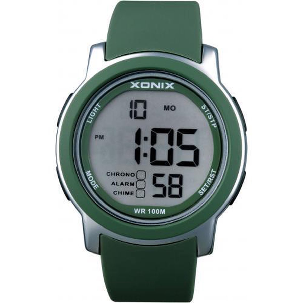 Xonix DAR-005 - Horloge - Heren - Digitaal - Groen - Waterdicht