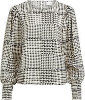 Vila Blouse Vidorian L/s Top 14069430 Birch/black Dames Maat - W40