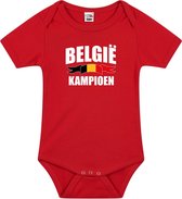 Belgie kampioen fan rompertje rood jongens en meisjes - kraamcadeau - babykleding - EK/ WK romper / outfit 68