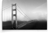Walljar - San Francisco - Golden Gate Bridge - Zwart wit poster