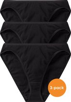 SCHIESSER Cotton Essentials dames rio slips (3-pack) - zwart -  Maat: 3XL