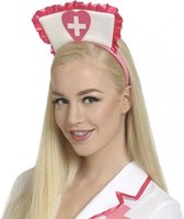 2x stuks roze carnaval verkleed tiara zuster verpleegster