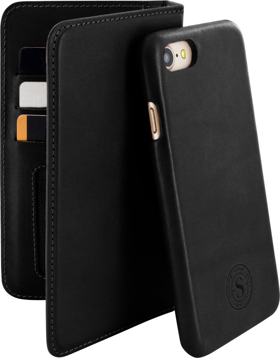 Serenity 2 in 1 Leather Wallet Case Apple iPhone SE 2022/SE 2020/8 Timeless Black