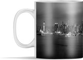 Mok - New York - Skyline - Nacht - Zwart - Wit - 350 ml - Beker