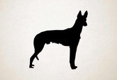 Silhouette hond - Kaikadi - XS - 25x25cm - Zwart - wanddecoratie