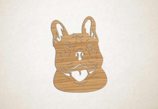 Wanddecoratie - Hond - Franse bulldog 5 - M - 81x60cm - Eiken - muurdecoratie - Line Art