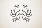 Line Art - Krab - M - 60x69cm - Zwart - geometrische wanddecoratie