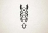 Line Art - Paard 2 - XS - 30x11cm - Zwart - geometrische wanddecoratie
