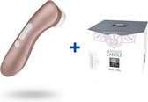 Satisfyer Pro 2 - Clitorisstimulator + Luxe Massagekaars - Petchouli