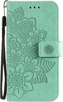 Bloemen Book Case - Xiaomi Poco X3 Pro Hoesje - Cyan