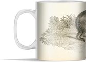 Mok - Een antieke zwart-wit illustratie van de Wombat - 350 ml - Beker