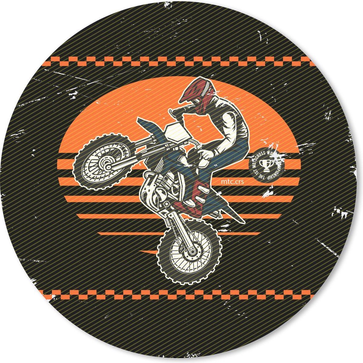 Muismat rond 40x40 cm - Mousepad Vintage - Motor - Design - Ronde muismatten