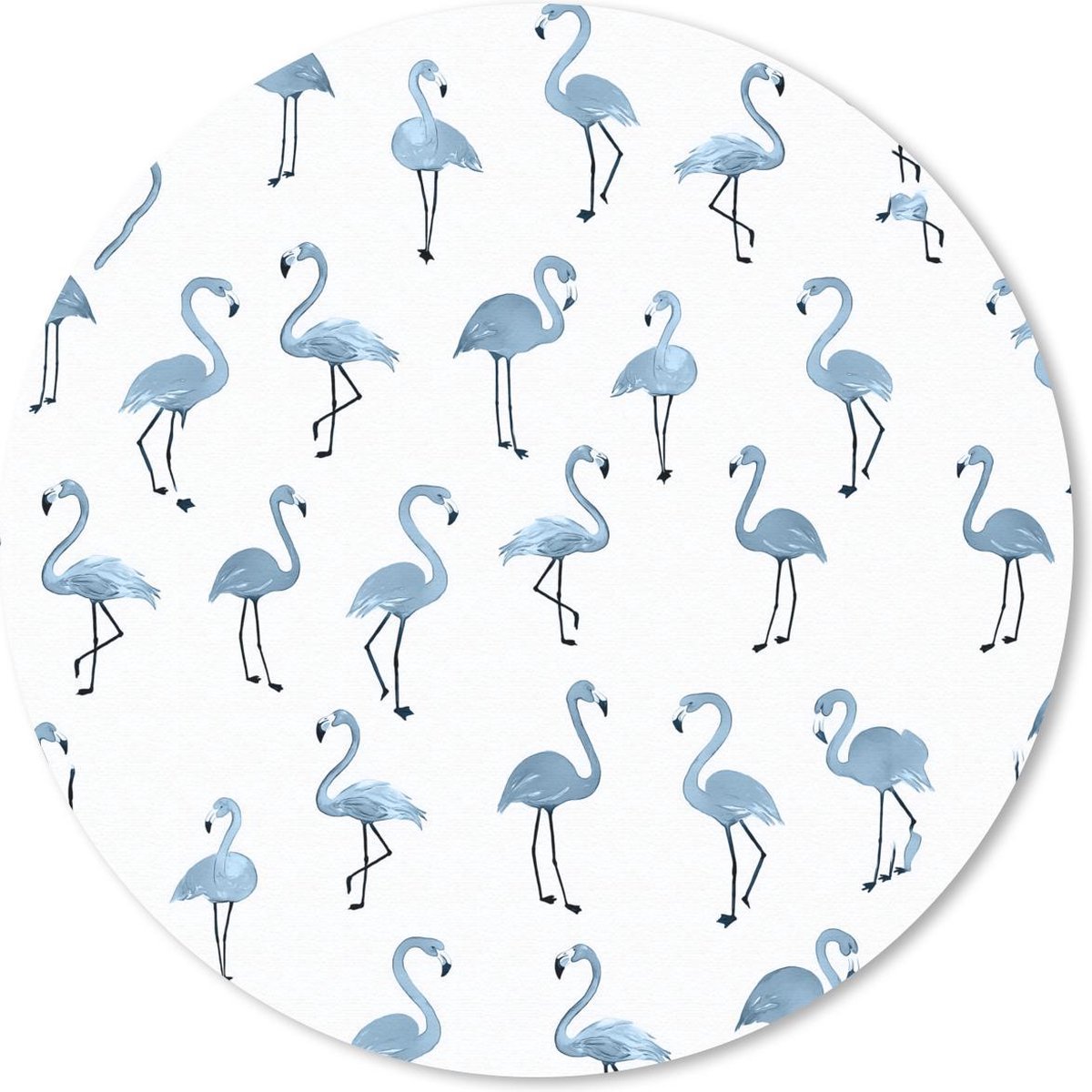 Muismat rond 40x40 cm - Mousepad Flamingo - Blauw - Patronen - Ronde muismatten