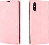 Xiaomi Redmi 9A Hoesje - Mobigear - Retro Slim Serie - Kunstlederen Bookcase - Roze - Hoesje Geschikt Voor Xiaomi Redmi 9A