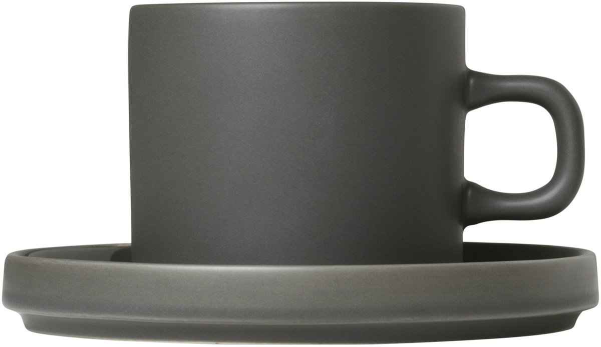 Blomus PILAR koffiekoppen - 2 stuks - 200ml met schotel - Agave Green