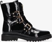 Tango | Bee 565-c black patent leather front zipper/buckles gold - black sole | Maat: 40