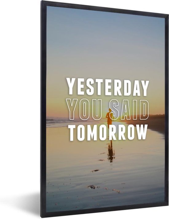 Poster met lijst Hardlopen - Sporten - Strand - 80x120 cm