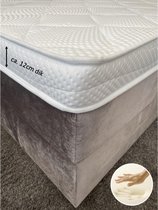 Topdekmatras XXL - Topper 200x200 - 12 cm dik - Tencel hoes - Visco Nasa Traagschuim - Tencel tijk - 12cm dik - Orthopedisch