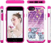 Voor iPhone SE 2020/8/7 Gekleurd tekenpatroon met Diamond PC + TPU beschermhoes (Firework Elephant)