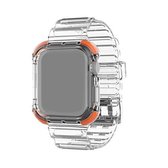 Geïntegreerde kristalheldere vervangende horlogeband met kleurcontrast voor Apple Watch Series 6 & SE & 5 & 4 44 mm / 3 & 2 & 1 42 mm (oranje)