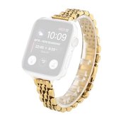 Kleine Taille Zeven Kralen Roestvrij Stalen Band Horlogeband Voor Apple Watch Series 6 & SE & 5 & 4 44mm/3 & 2 & 1 42mm (Goud)