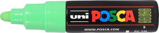 Krijtstift – Chalkmarker – Universele Marker – Uni Posca Marker – lichtgroen – PC-7M – 4,5mm – 5,5mm – Medium Punt – 1 stuk
