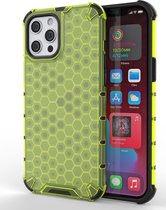 Apple iPhone 13 Pro Hoesje - Mobigear - Honeycomb Serie - Hard Kunststof Backcover - Groen - Hoesje Geschikt Voor Apple iPhone 13 Pro