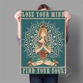 Hippie Girl Yoga Vintage Print Poster Wall Art Kunst Canvas Printing Op Papier Met Waterproof Inkt 42x60cm Multi-color