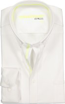 VENTI modern fit overhemd - wit (neon contrast) - Strijkvriendelijk - Boordmaat: 46